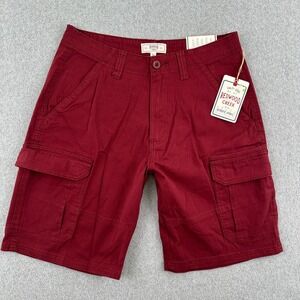 NWT Redwood Creek Cargo Shorts Men 30 Red Authentic Apparel Outdoor Cotton Blend